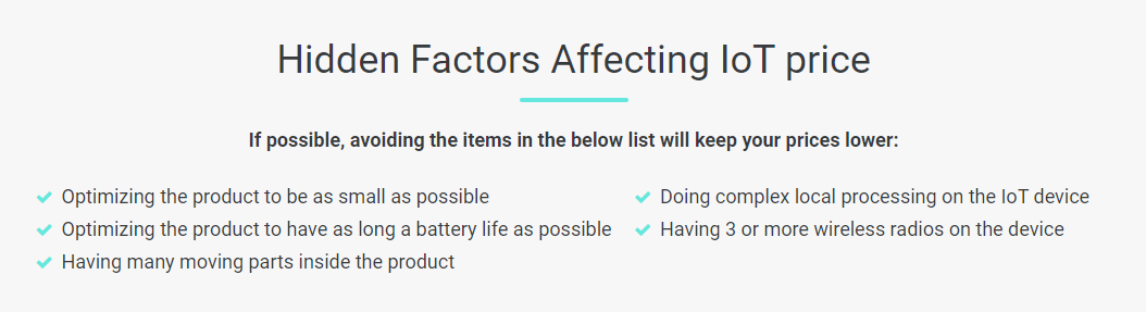 Hidden factors affecting the price of an IoT project